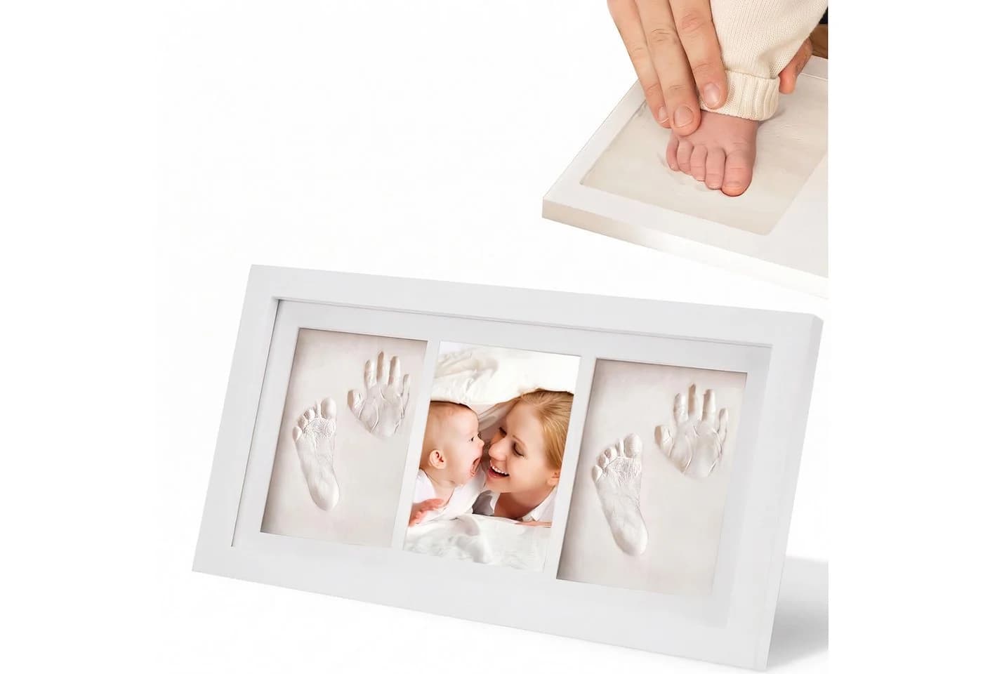 AIMAX Bilderrahmen Bastelset Weiß mit Gipsabdruck-Set - Bild 2