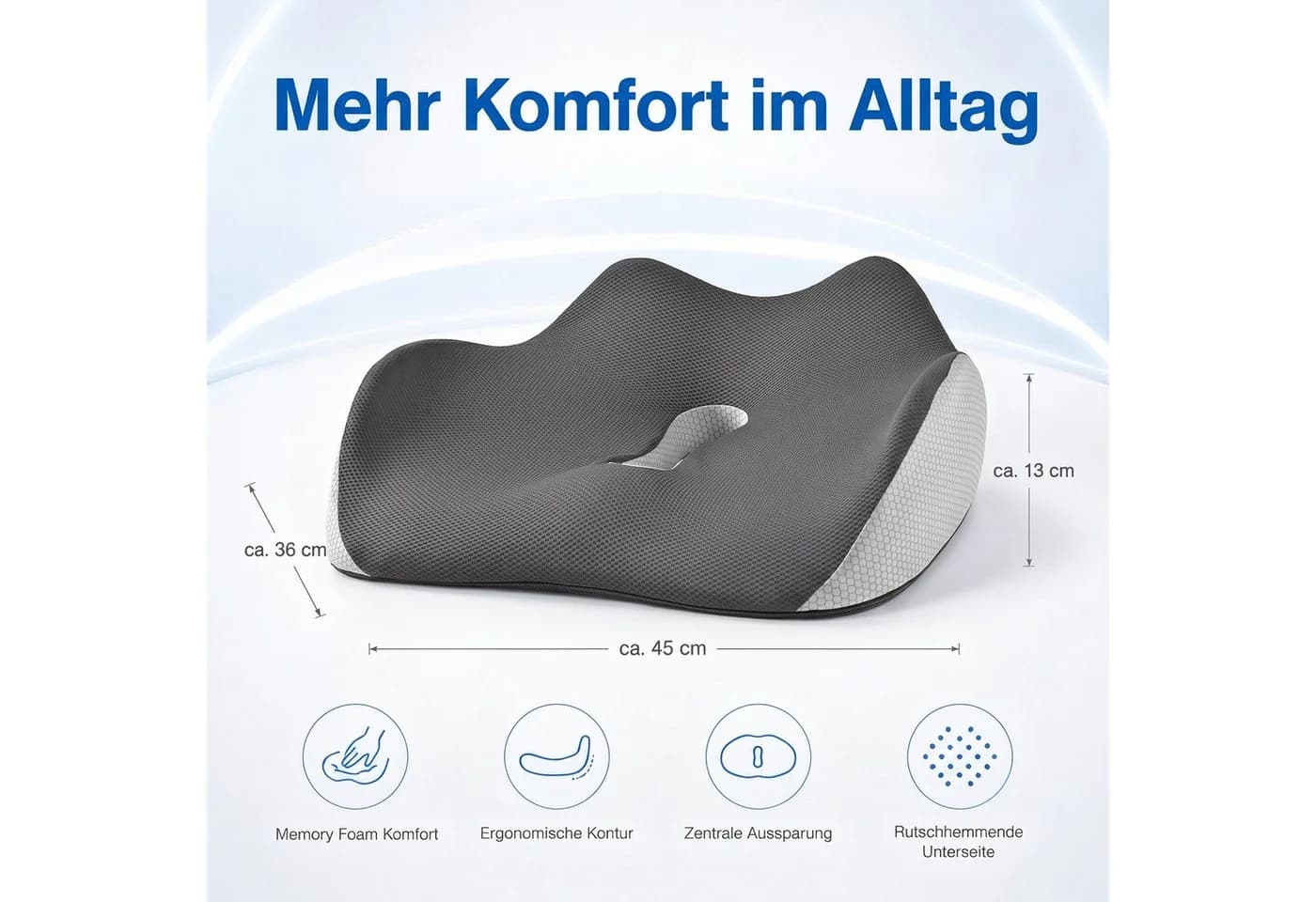 AIMAX Orthopädisches Memory-Foam Steißbeinkissen Ergonomisch