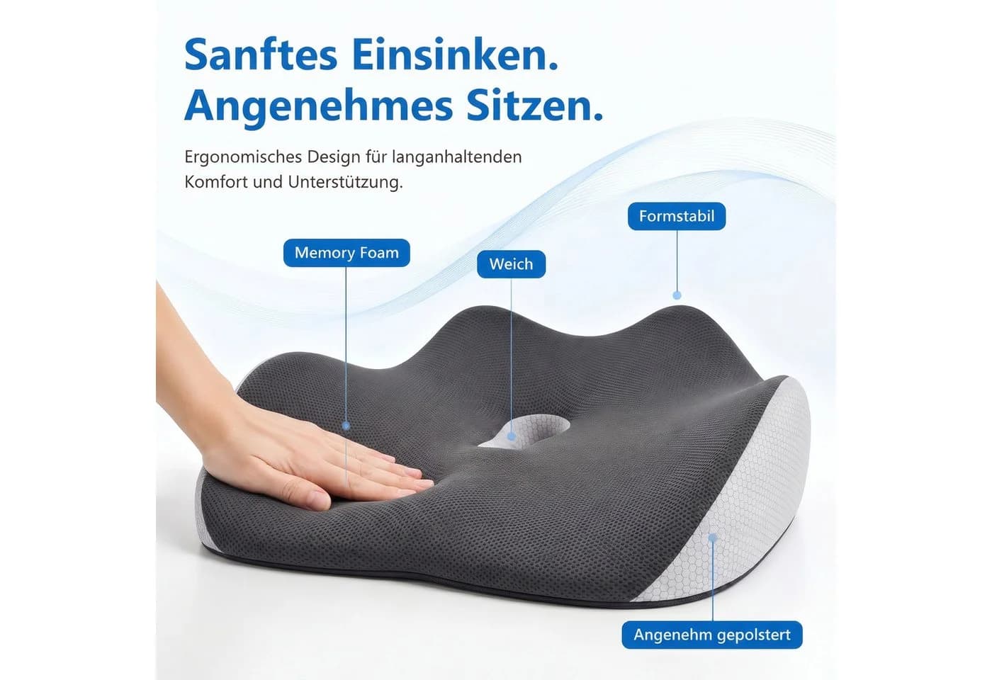 AIMAX Orthopädisches Memory-Foam Steißbeinkissen Ergonomisch - Bild 4