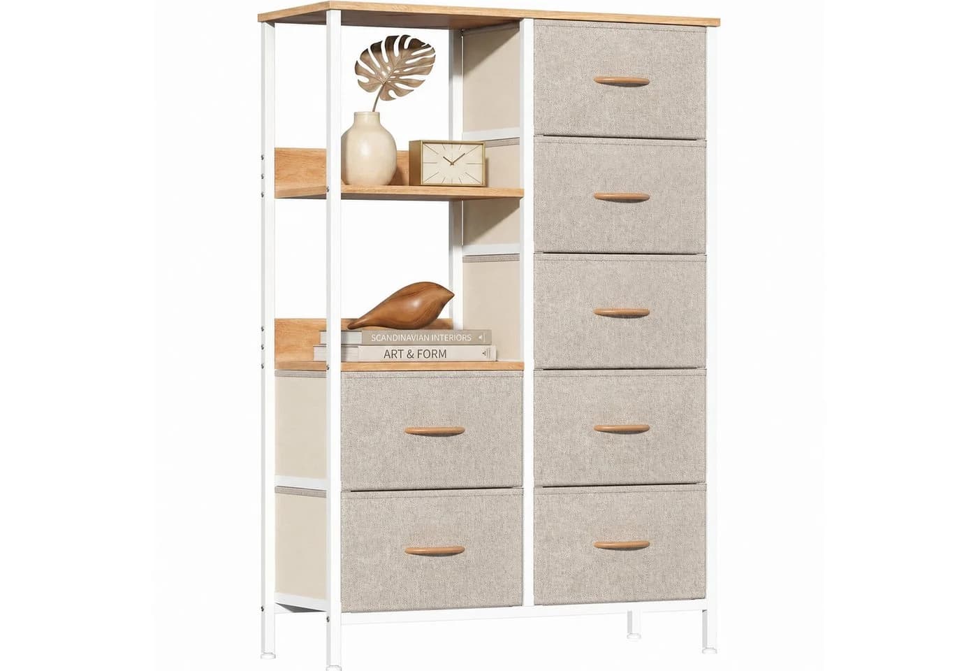Refined Living Kommode mit 7 Schubladen und offenem Fach Beige - Bild 2
