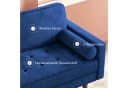 Dripex Samtsofa 2-Sitzer Blau mit Holzfüßen Bild 1