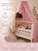 Baby Fancyroom Betthimmel Rosa 12 Meter Tüll Kinderbett Gitterbett Bild 3