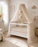 Baby Fancyroom Betthimmel 12 Meter Tüll Beige Kinderbett Bild 2