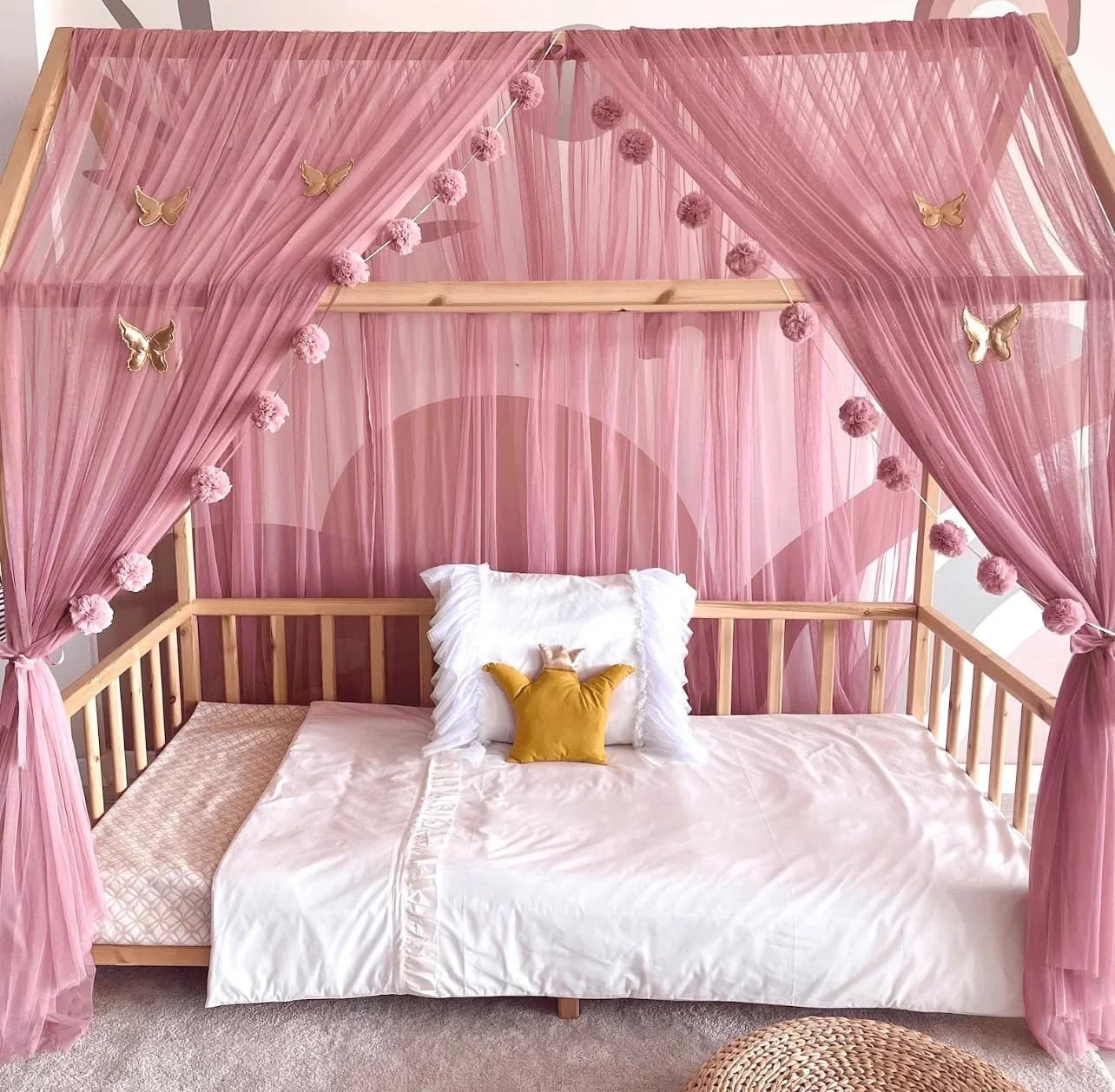 Baby Fancyroom Betthimmel Tüll 340/380 cm Rosa Montessori - Bild 2