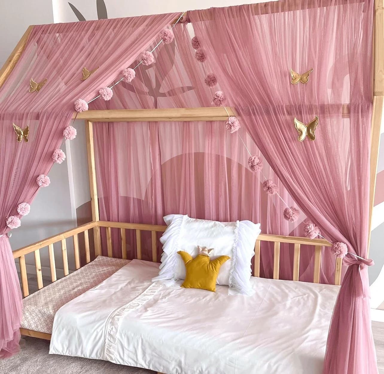Baby Fancyroom Betthimmel Tüll 340/380 cm Rosa Montessori - Bild 3