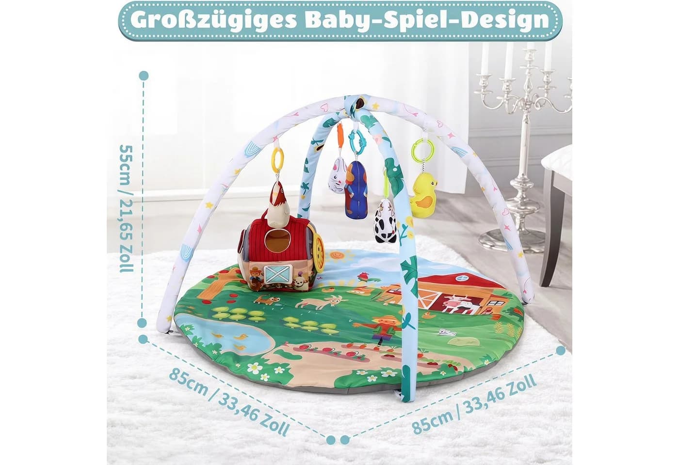 oyajia Spielbogen Baby Spielmatte Krabbeldecke Grün - Bild 3
