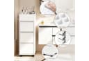 oyajia Badschrank schmal weiß mit 3 Schubladen und 4 Fächern Bild 1