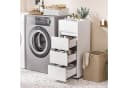 oyajia Badschrank schmal weiß mit 3 Schubladen und 4 Fächern Bild 2