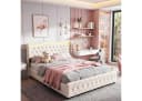 oyajia Polsterbett Beige mit LED, 4 Schubladen & Ladestation Bild 2