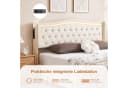 oyajia Polsterbett Beige mit LED, 4 Schubladen & Ladestation Bild 5