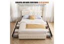oyajia Polsterbett LED mit Stauraum und Ladefunktion Beige Bild 5