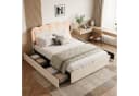 oyajia Polsterbett mit LED, Ladestation & Schubladen Beige Bild 1