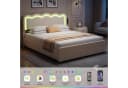 oyajia Polsterbett mit LED, Ladestation & Schubladen Beige Bild 4