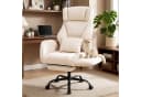 oyajia Chefsessel Ergonomisch Chenille Beige mit Fußstütze Bild 2