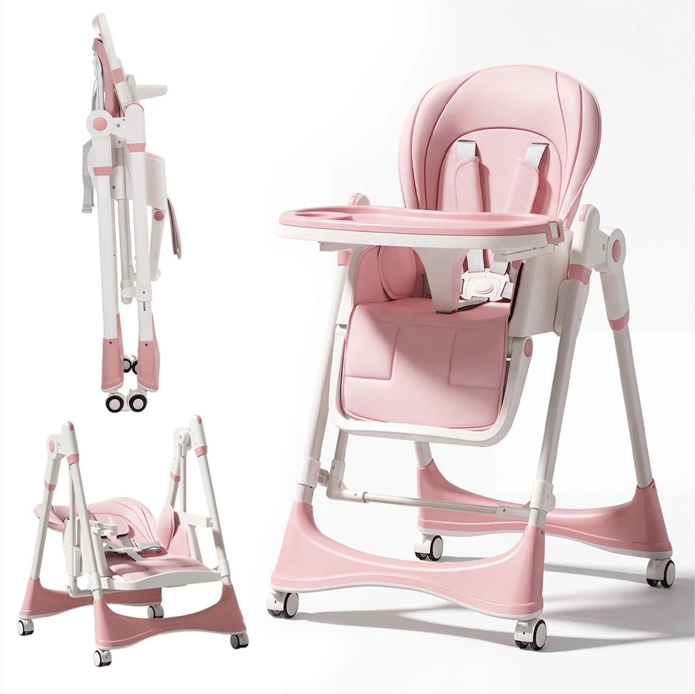 oyajia Kinderstuhl 3in1 Rosa höhenverstellbar klappbar - Bild 2