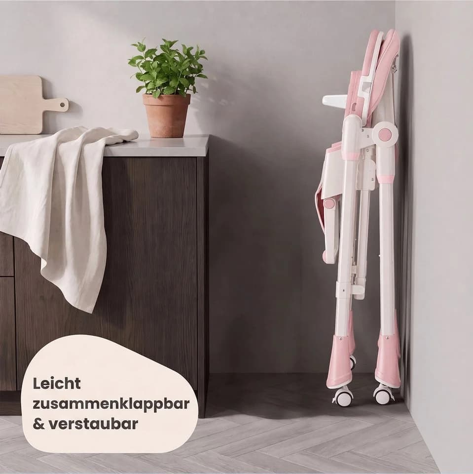 oyajia Kinderstuhl 3in1 Rosa höhenverstellbar klappbar - Bild 3