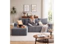 oyajia Ecksofa modulares Sofa 240cm mit großer Chaiselongue grau Bild 3