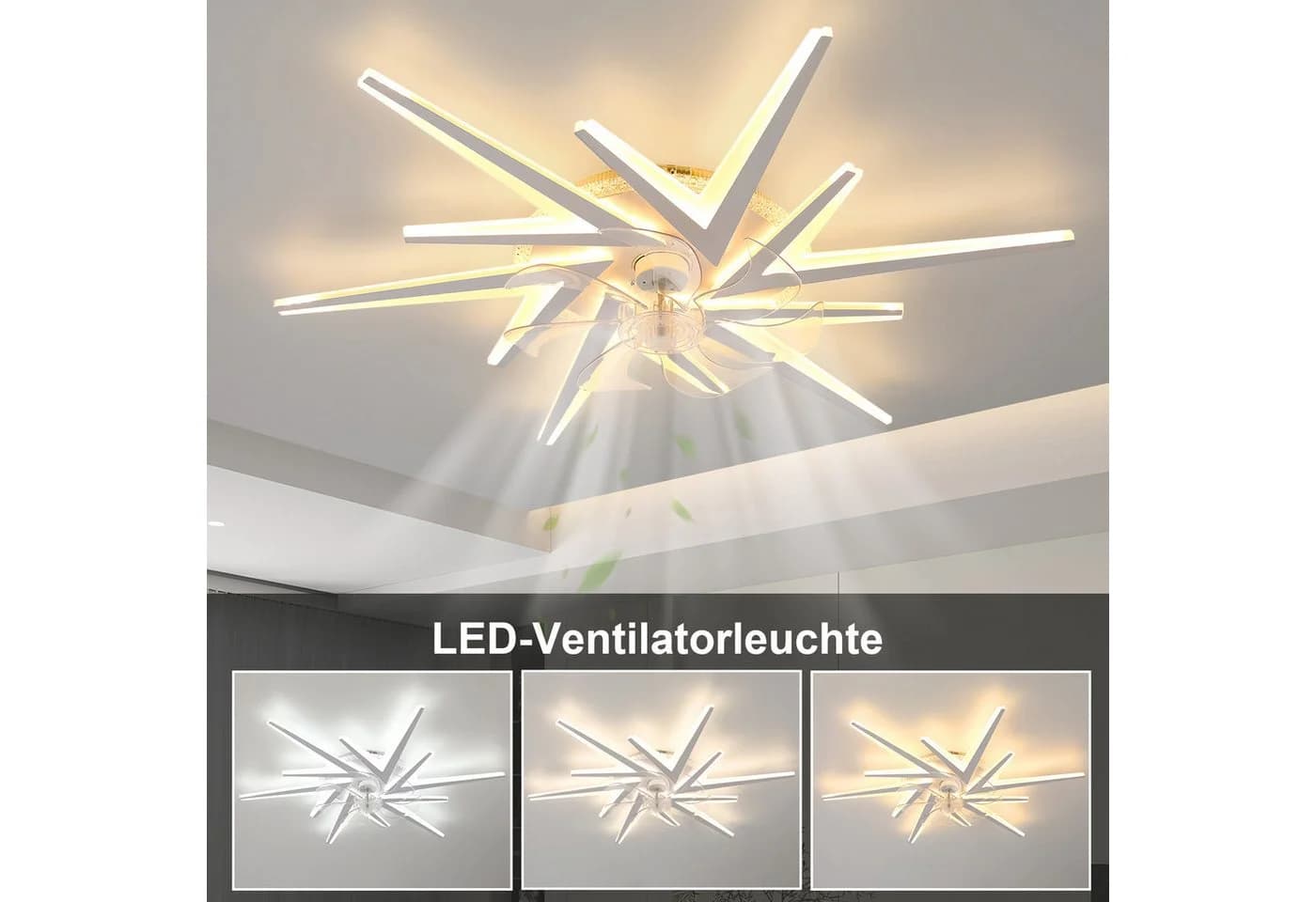 oyajia Deckenleuchte mit Ventilator LED 5800LM Fernbedienung - Bild 3