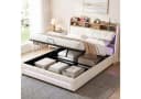 oyajia Polsterbett 140x200 cm Beige mit LED, USB & Stauraum Bild 2