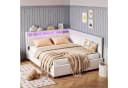 oyajia Polsterbett 140x200 mit LED, USB & Stauraum Beige Bild 2