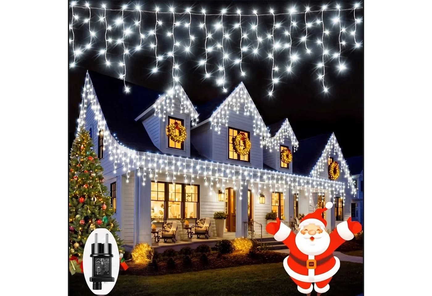 oyajia LED Eiszapfen Lichterkette 5-15m IP65 Timer Memory - Bild 2