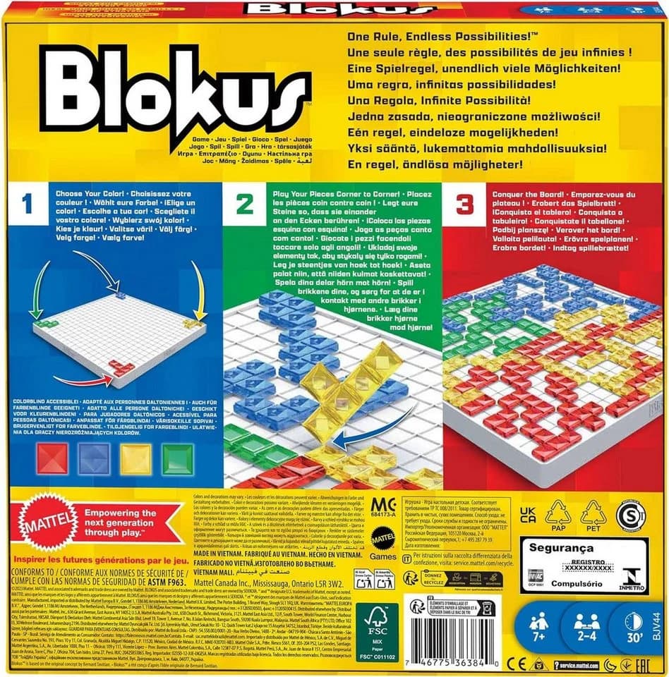 Mattel Games Blokus Strategie-Legespiel Bunt