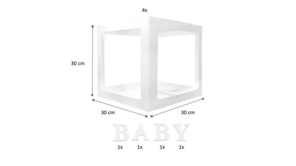 PartyFlamingo Transparente Babyboxen Set 4-tlg. Weiß Dekoration Babyparty - Bild 5