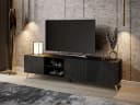 ALLHOUSE24 Lowboard PALERMO Sideboard Hochglanz gefräst, Metallfüße, 195 cm Bild 1