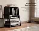 FITUEYES TV-Regal Plattenspieler Tisch HiFi Rack Holz Metall Schwarz Bild 4