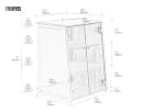 FITUEYES HIFI-Rack TV-Regal mit Glastüren und verstellbaren Böden Bild 3
