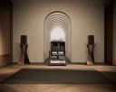 FITUEYES TV-Regal Plattenspieler Tisch HiFi Rack Holz Metall Bild 1