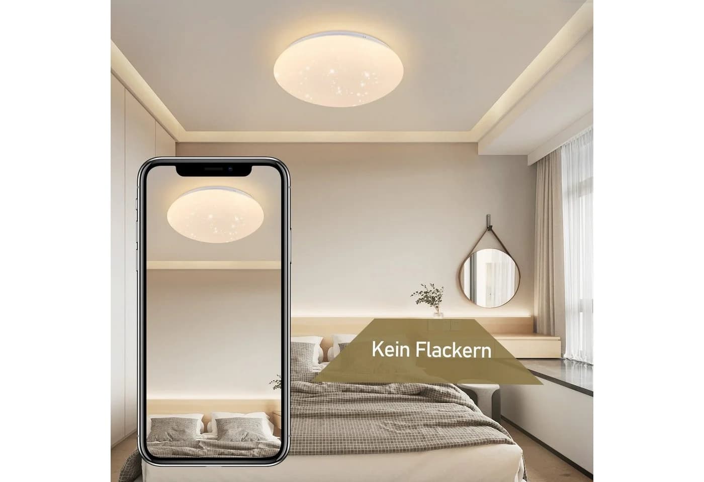 Nettlife LED Deckenleuchte Sternenhimmel 18W 3000K Ø30cm Rund - Bild 3