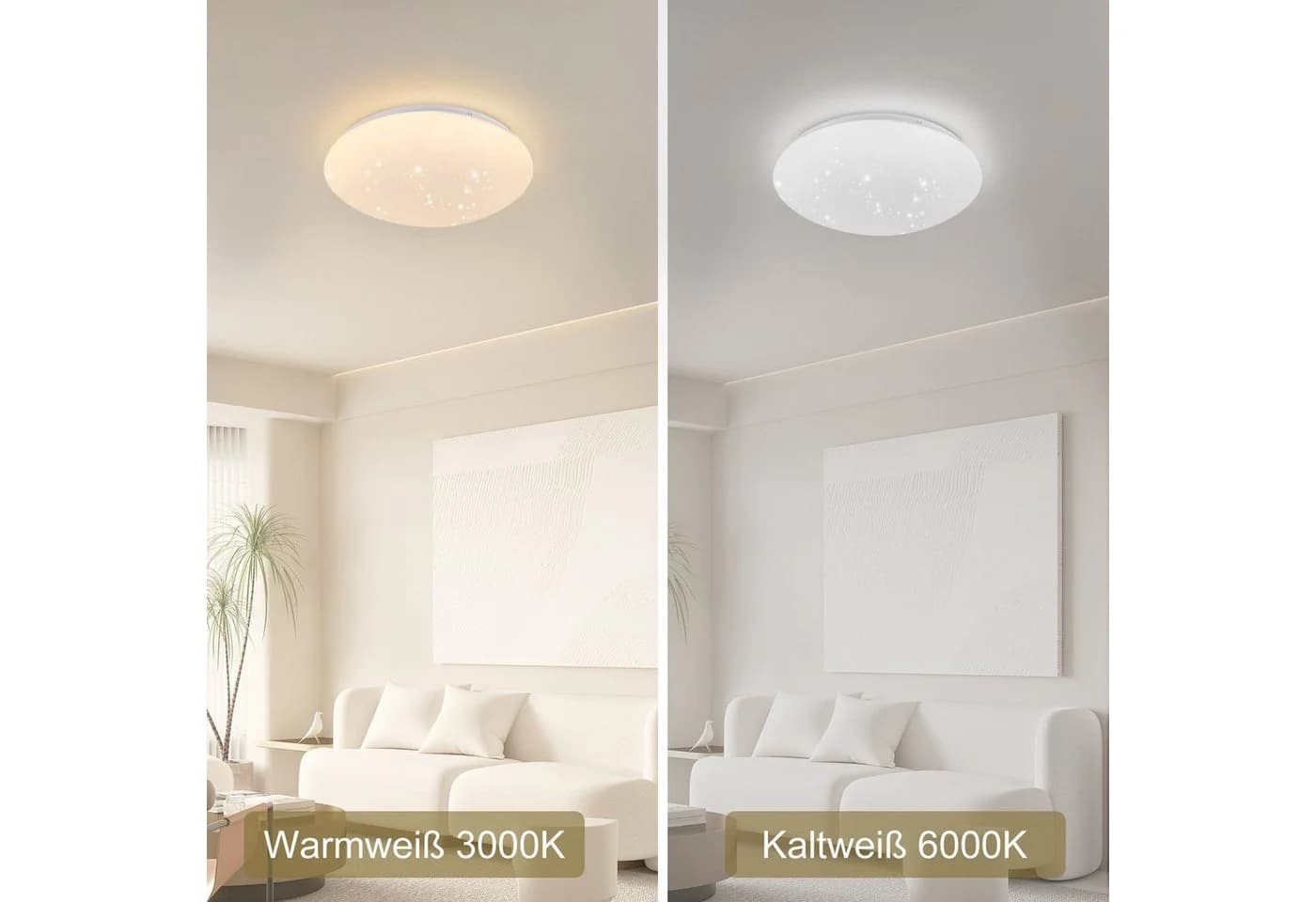 Nettlife LED Deckenleuchte Sternenhimmel 18W 3000/4000/6000K Ø30cm Rund - Bild 3