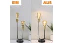 Nettlife Tischleuchte Schwarz-Gold E27 mit Kippschalter LED wechselbar Bild 3