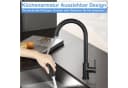 Nettlife Küchenarmatur Wasserhahn Schwarz Ausziehbar 360° Drehbar Edelstahl Bild 1