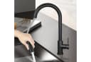 Nettlife Küchenarmatur Wasserhahn Schwarz Ausziehbar 360° Drehbar Edelstahl Bild 2