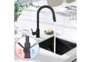 Nettlife Küchenarmatur Wasserhahn Schwarz Ausziehbar 360° Drehbar Edelstahl Bild 3