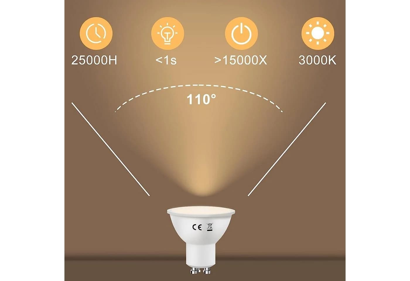 ZMH LED-Leuchtmittel 6W Energiesparlampe GU10 Warmweiß - Bild 3