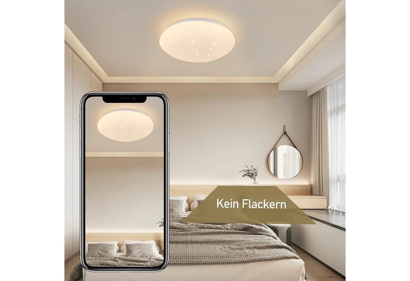 ZMH LED Deckenleuchte Sternenhimmel Warmweiß 3000K 18W - Bild 4