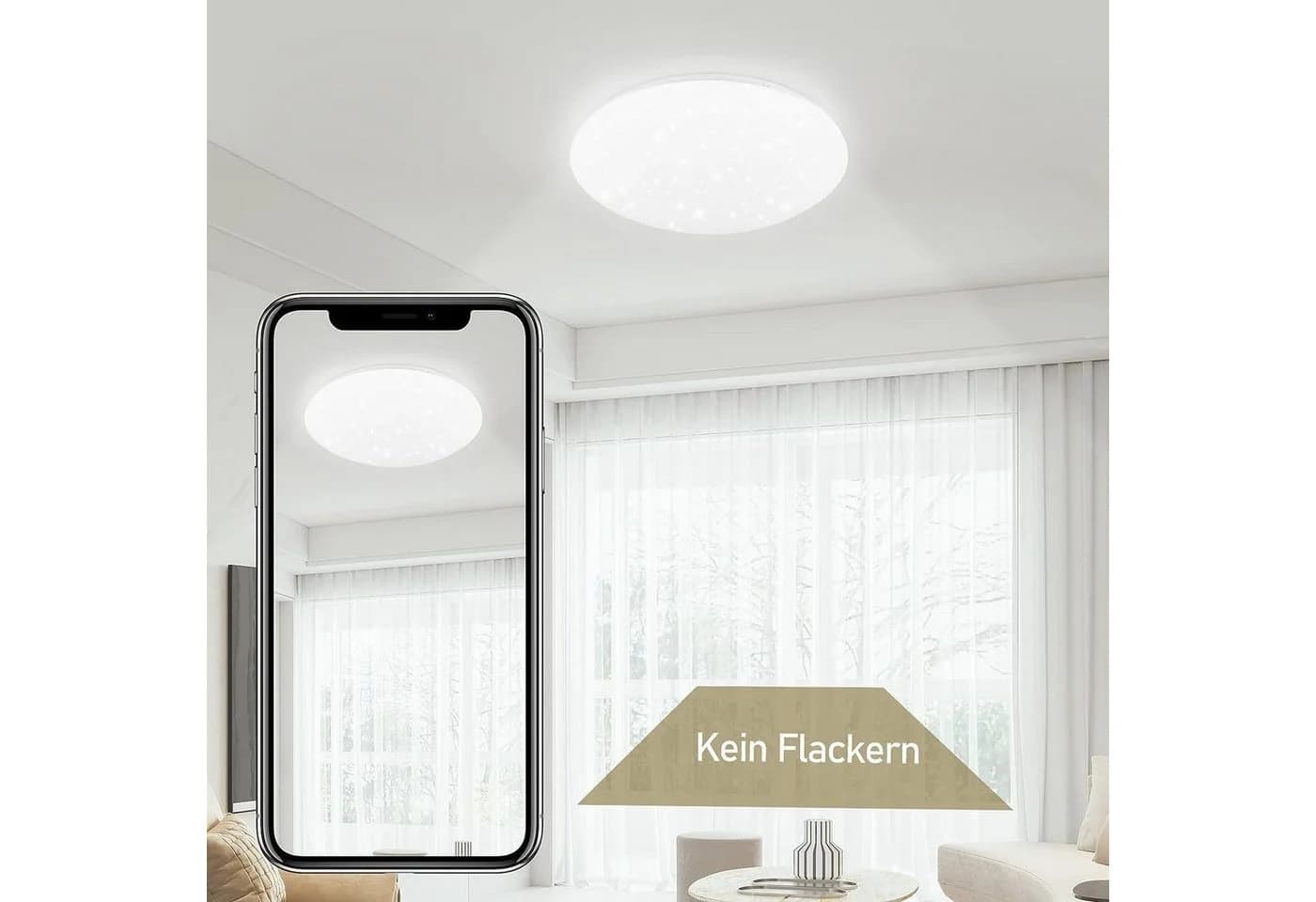ZMH LED Deckenleuchte Rund Sternhimmel 6000K 18W - Bild 4