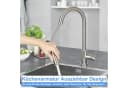 ZMH Küchenarmatur Schwarz/Nickel Edelstahl 360° Drehbar Ausziehbar 2 Strahlarten Bild 3