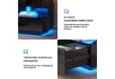 LVSOMT Nachttisch mit LED-Beleuchtung und Ladestation, 2 Schubladen, Schwarz Bild 4