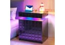 LVSOMT Nachttisch mit Ladestation und RGB Schwarz Bild 2
