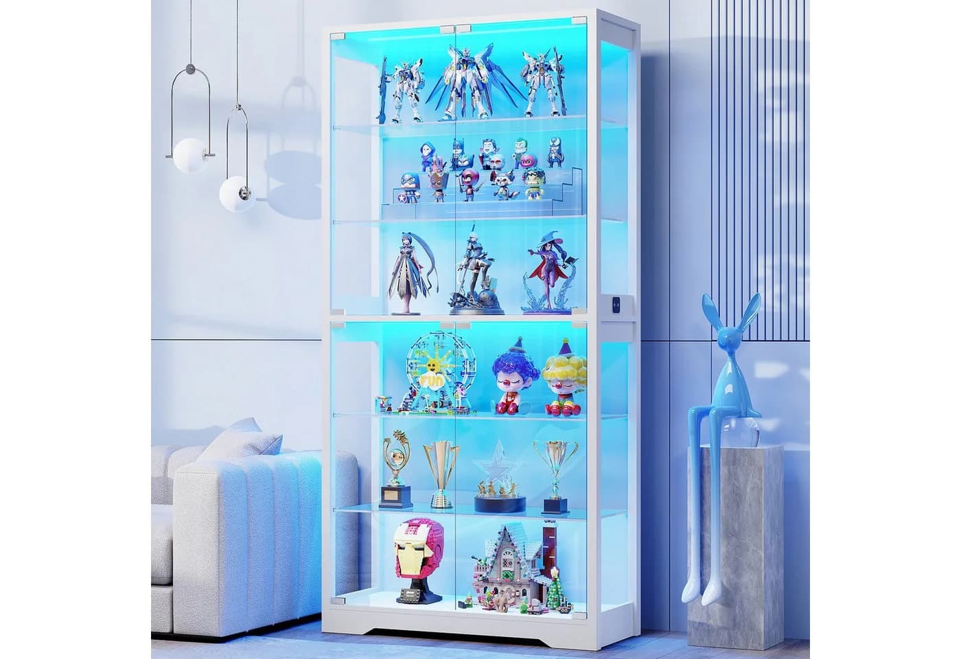 BROTTAR Vitrine aus Glas weiß mit LED-Beleuchtung - Bild 2