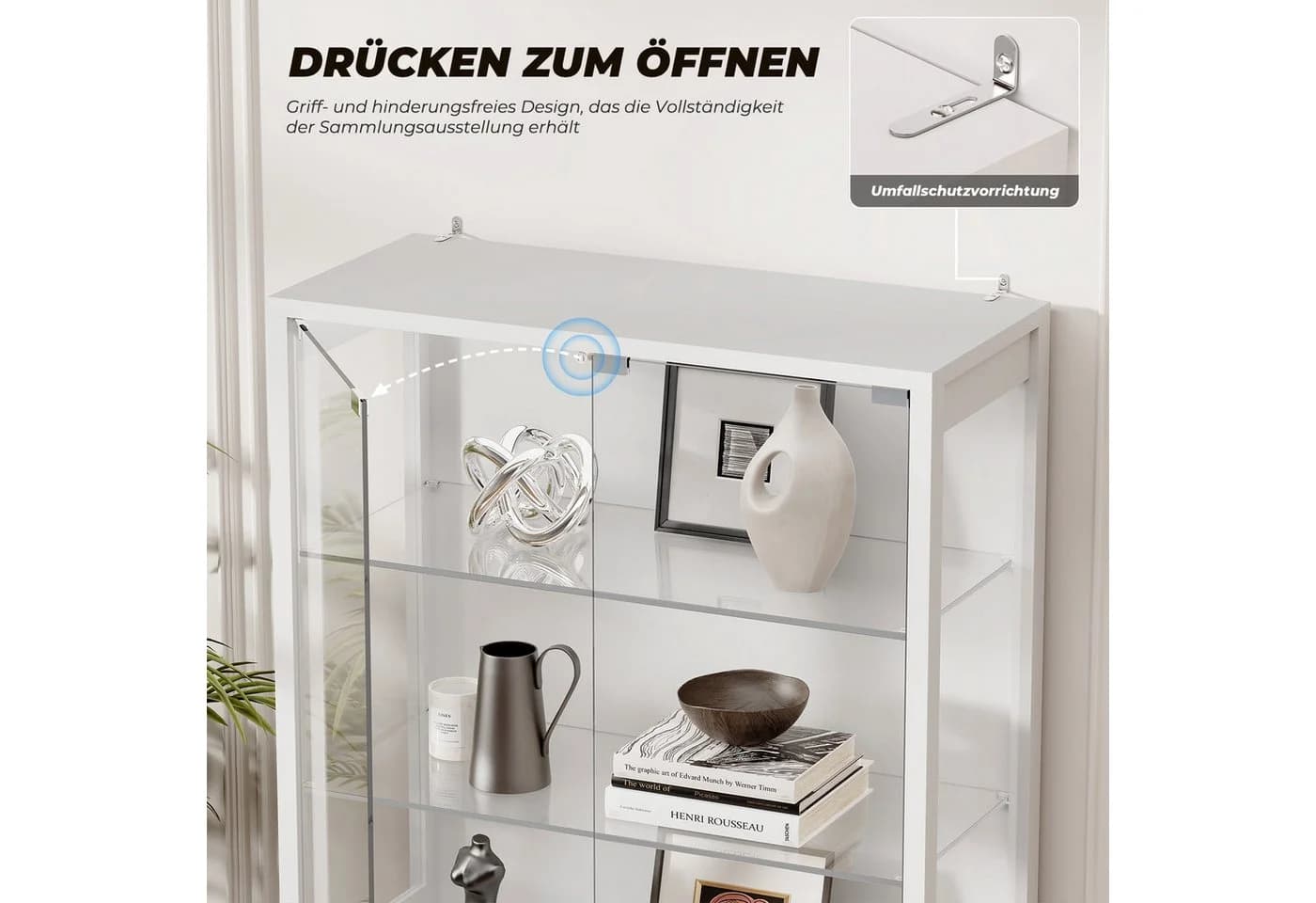 BROTTAR Vitrine aus Glas weiß mit LED-Beleuchtung - Bild 4