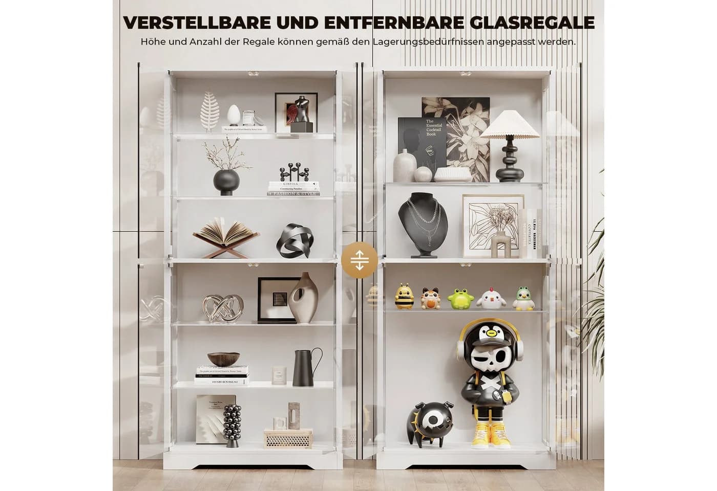 BROTTAR Vitrine aus Glas weiß mit LED-Beleuchtung - Bild 5