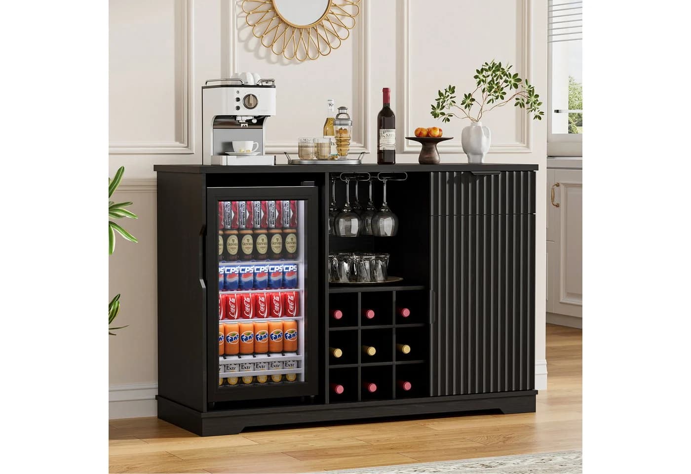 BROTTAR Barschrank mit Kühlschrank Riffeldesign - Bild 2