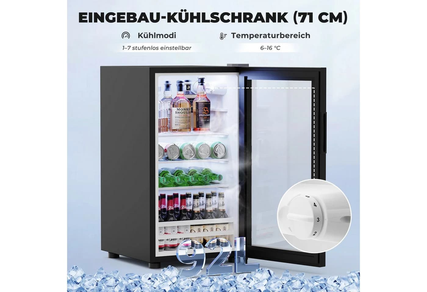 BROTTAR Weinschrank Barschrank mit Kühlschrank Schwarz - Bild 4