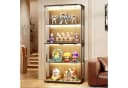 BROTTAR Glasvitrine Runddesign 4 Ebenen LED & Sensor Schwarz Bild 1
