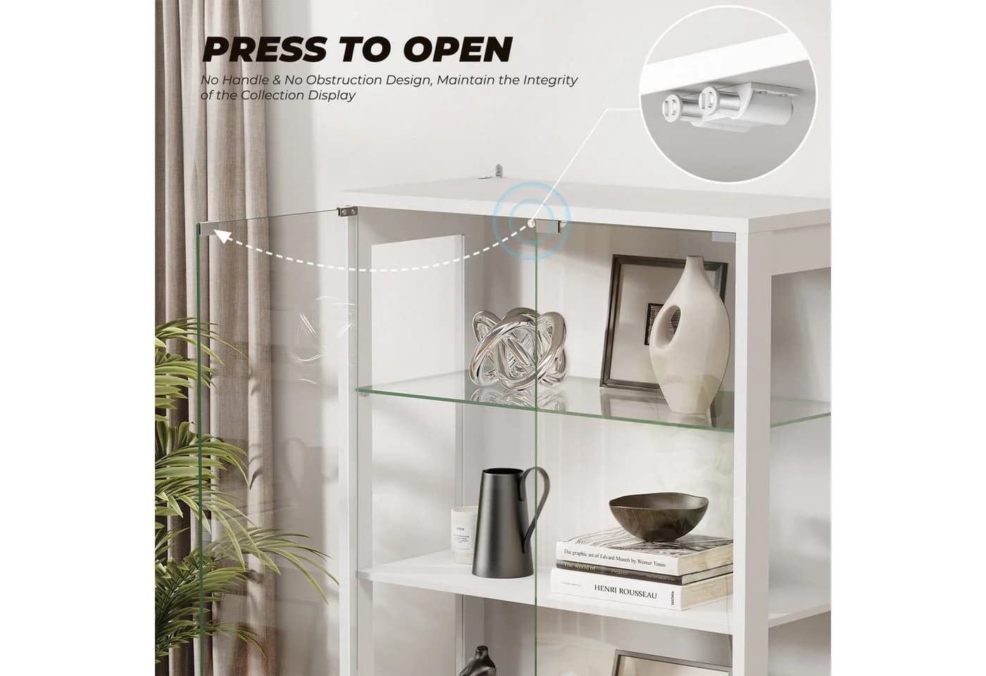 BROTTAR Glasvitrine 4 Ebenen mit LED-Beleuchtung und Bewegungssensor - Bild 3